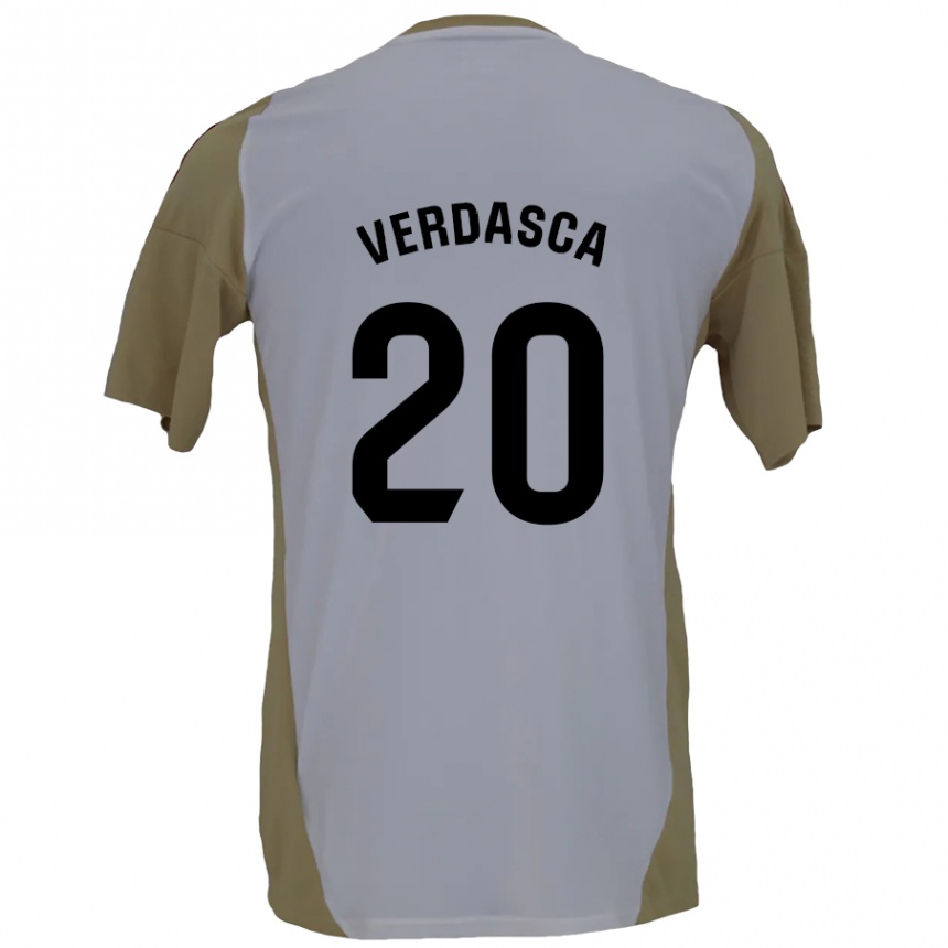 Enfant Football Maillot Diogo Verdasca #20 Marron Blanc Tenues Extérieur 2024/25 Canada