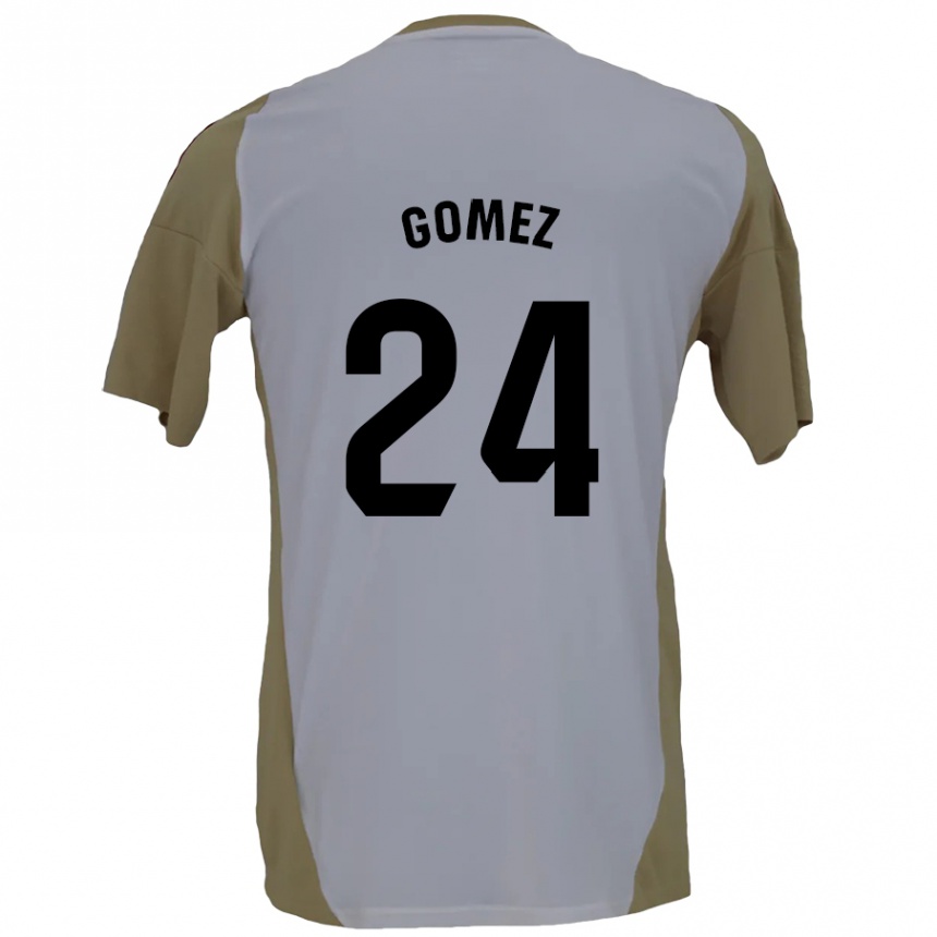 Enfant Football Maillot Jonathan Gómez #24 Marron Blanc Tenues Extérieur 2024/25 Canada