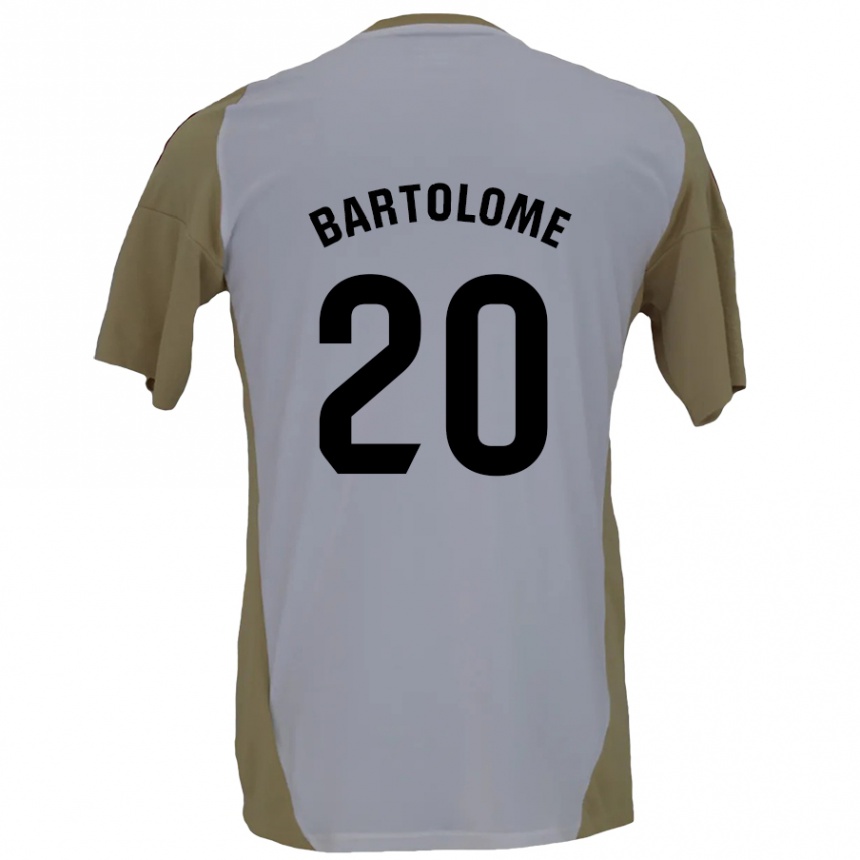 Kids Football Diego Bartolomé #20 Brown White Away Jersey 2024/25 T-Shirt Canada