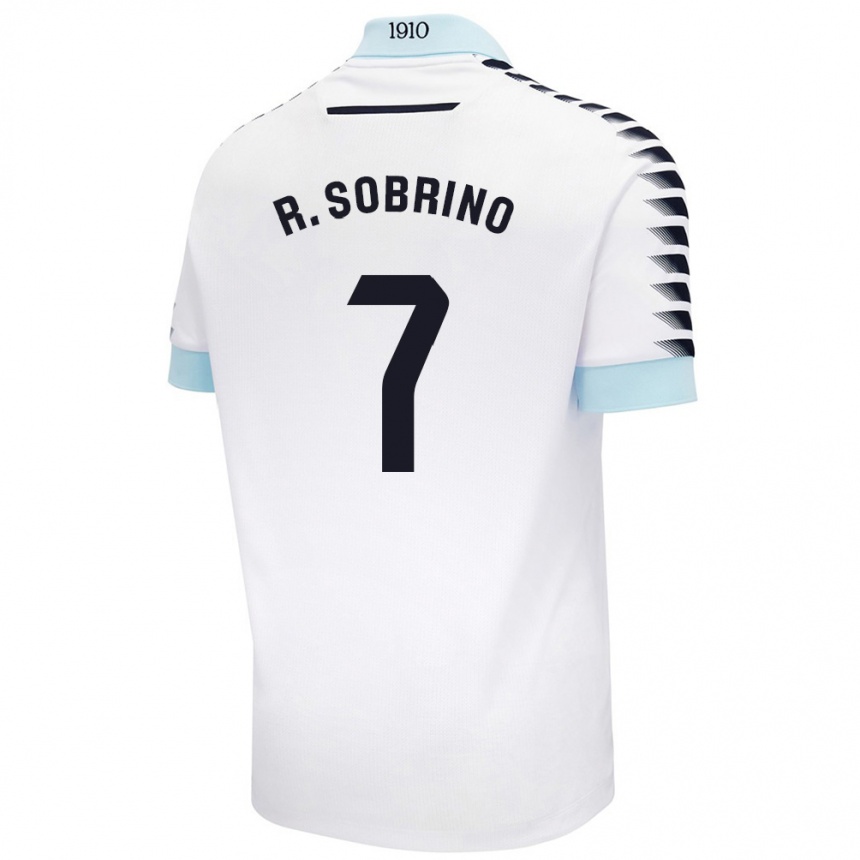 Enfant Football Maillot Rubén Sobrino #7 Blanc Bleu Tenues Extérieur 2024/25 Canada