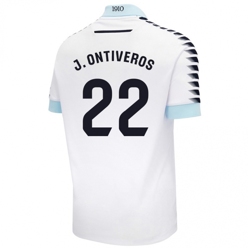 Kids Football Javi Ontiveros #22 White Blue Away Jersey 2024/25 T-Shirt Canada