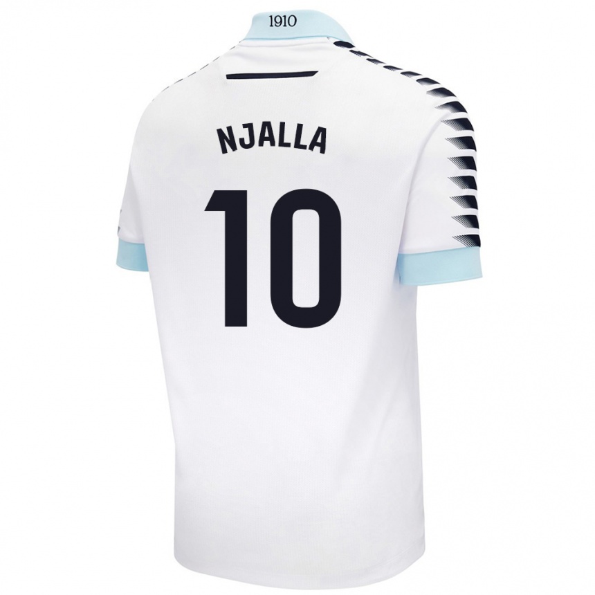 Kids Football Nico Njalla #10 White Blue Away Jersey 2024/25 T-Shirt Canada