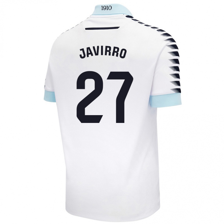 Kids Football Javirro #27 White Blue Away Jersey 2024/25 T-Shirt Canada