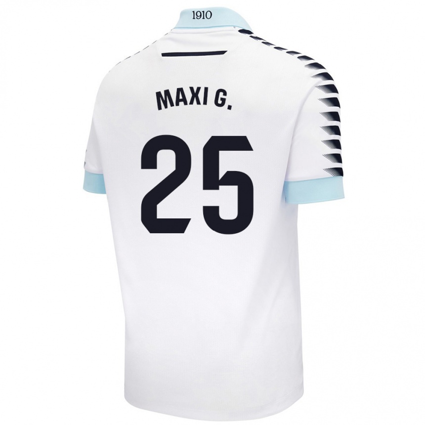 Enfant Football Maillot Maxi Gómez #25 Blanc Bleu Tenues Extérieur 2024/25 Canada