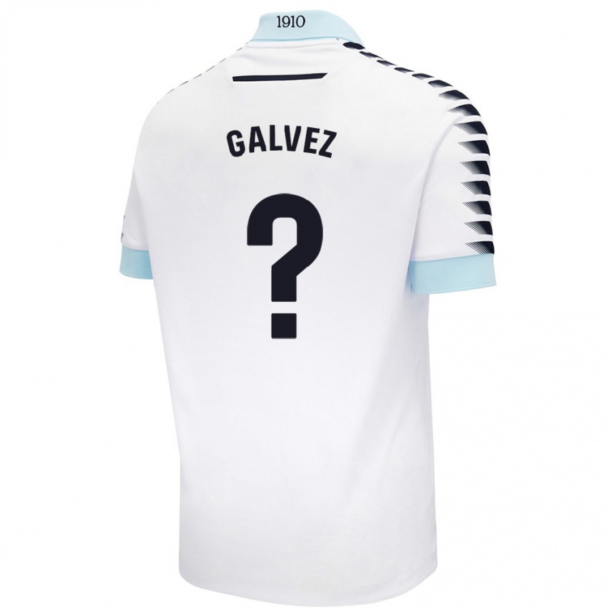 Enfant Football Maillot Gonzalo Gálvez #0 Blanc Bleu Tenues Extérieur 2024/25 Canada