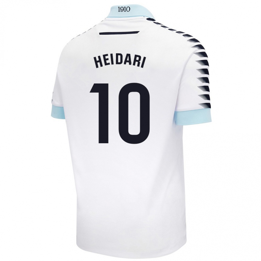 Enfant Football Maillot Arman Heidari #10 Blanc Bleu Tenues Extérieur 2024/25 Canada