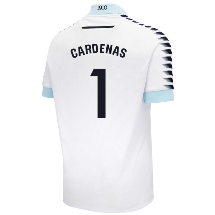 Kids Football Raquel Cárdenas #1 White Blue Away Jersey 2024/25 T-Shirt Canada