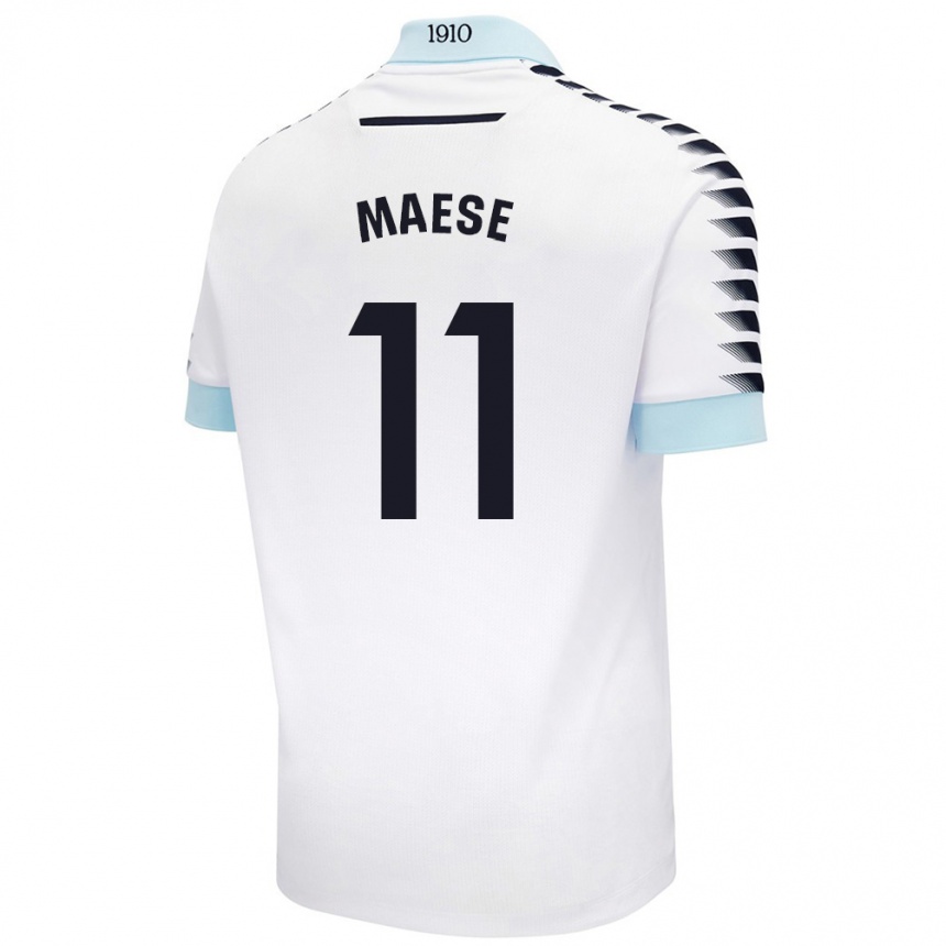 Enfant Football Maillot María Del Carmen Maese Gaitán #11 Blanc Bleu Tenues Extérieur 2024/25 Canada