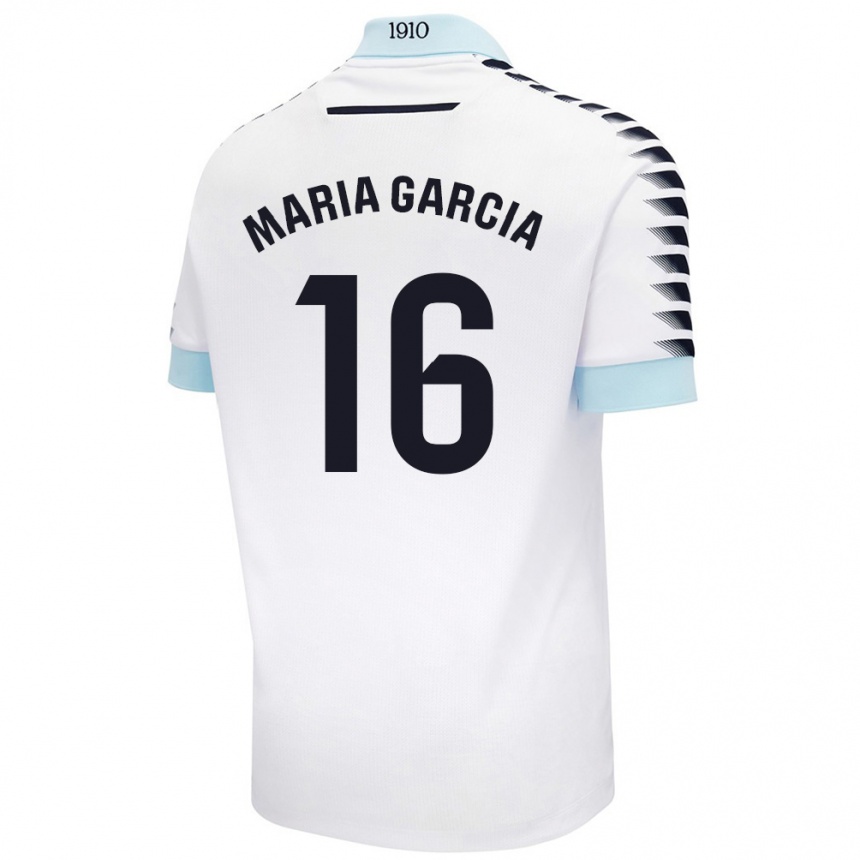 Enfant Football Maillot Maria García Fernández #16 Blanc Bleu Tenues Extérieur 2024/25 Canada