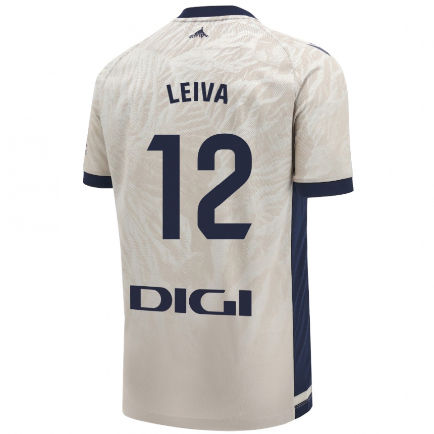 Enfant Football Maillot Álvaro Leiva #12 Gris Clair Tenues Extérieur 2024/25 Canada