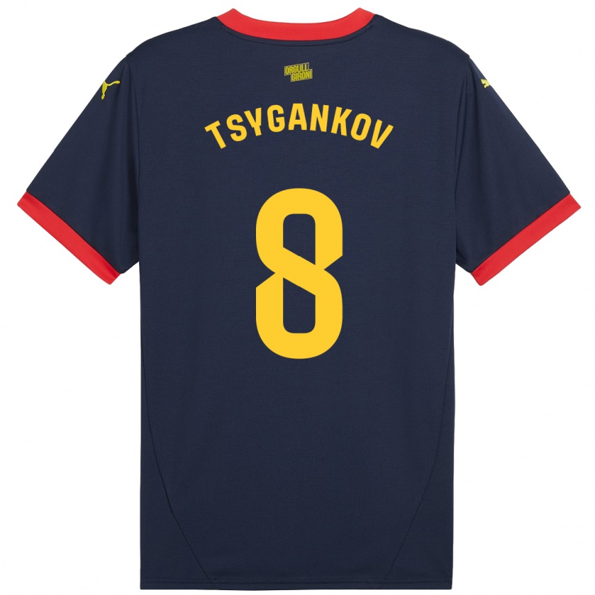 Kids Football Viktor Tsygankov #8 Navy Red Away Jersey 2024/25 T-Shirt Canada