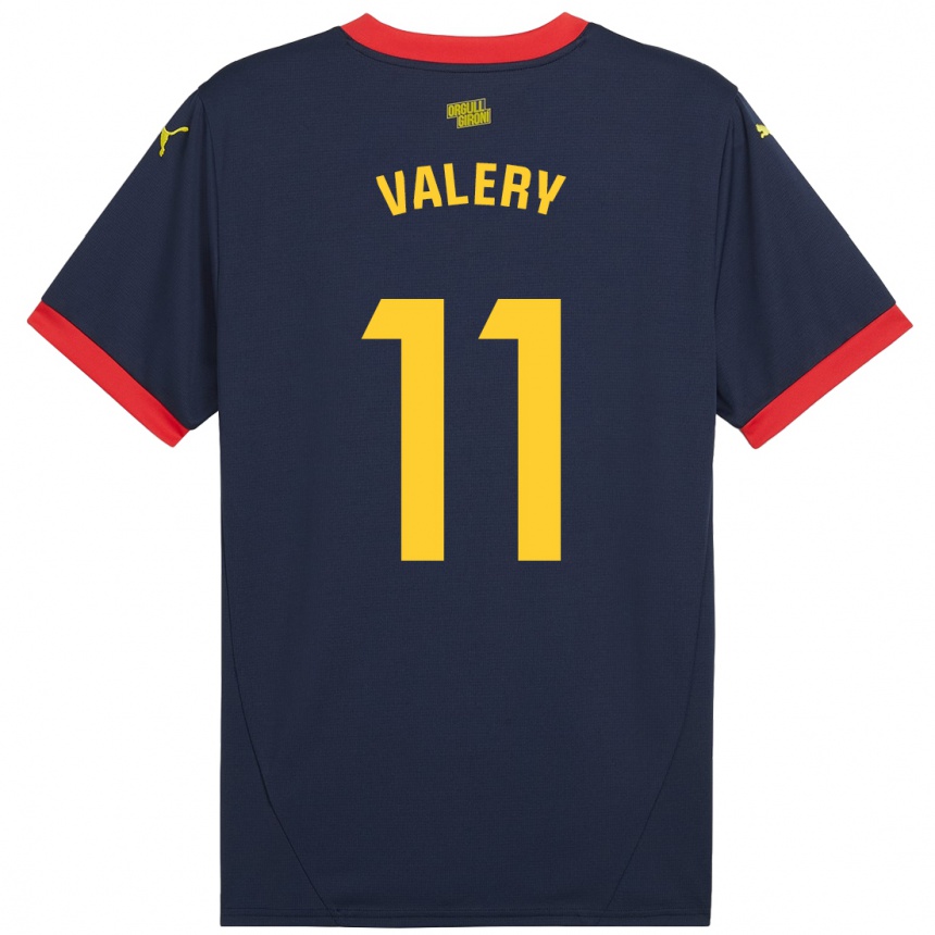 Kids Football Valery Fernández #11 Navy Red Away Jersey 2024/25 T-Shirt Canada