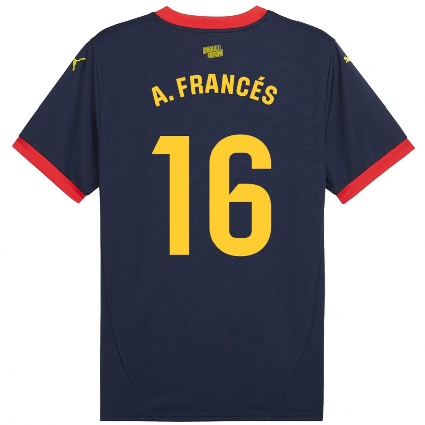 Kids Football Alejandro Francés #16 Navy Red Away Jersey 2024/25 T-Shirt Canada