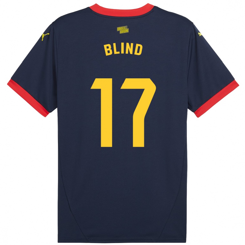 Enfant Football Maillot Daley Blind #17 Bleu Marine Rouge Tenues Extérieur 2024/25 Canada