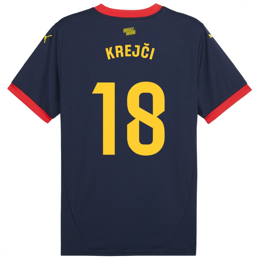 Kids Football Ladislav Krejci #18 Navy Red Away Jersey 2024/25 T-Shirt Canada