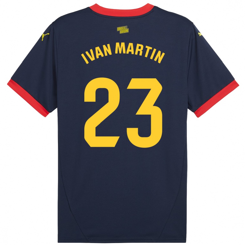 Kids Football Iván Martín #23 Navy Red Away Jersey 2024/25 T-Shirt Canada