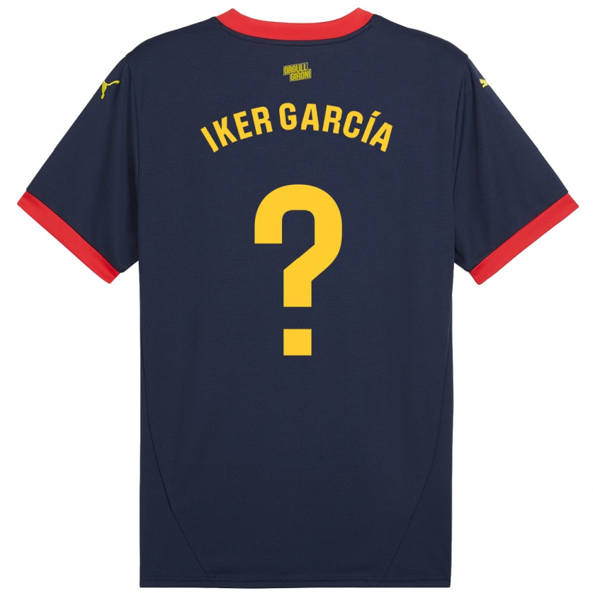 Kids Football Iker García #0 Navy Red Away Jersey 2024/25 T-Shirt Canada