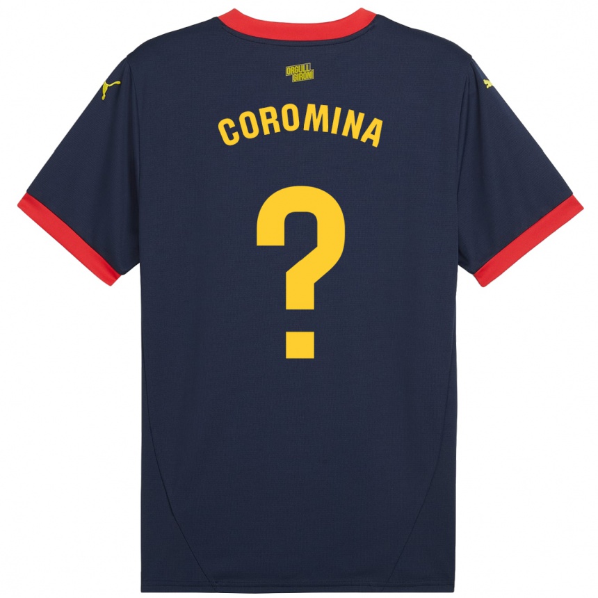 Kids Football Arnau Coromina #0 Navy Red Away Jersey 2024/25 T-Shirt Canada