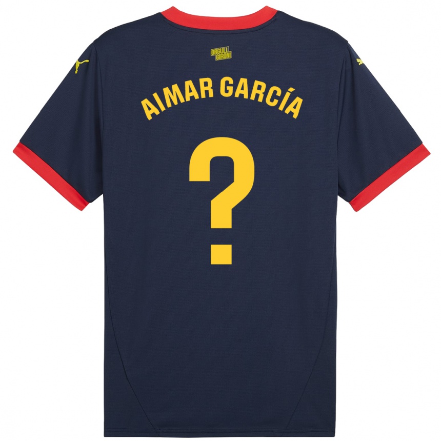 Kids Football Aimar García #0 Navy Red Away Jersey 2024/25 T-Shirt Canada