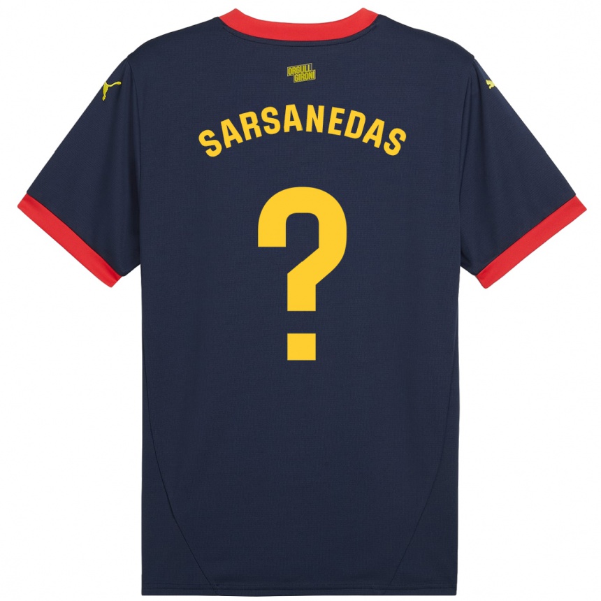 Enfant Football Maillot Joao Sarsanedas #0 Bleu Marine Rouge Tenues Extérieur 2024/25 Canada