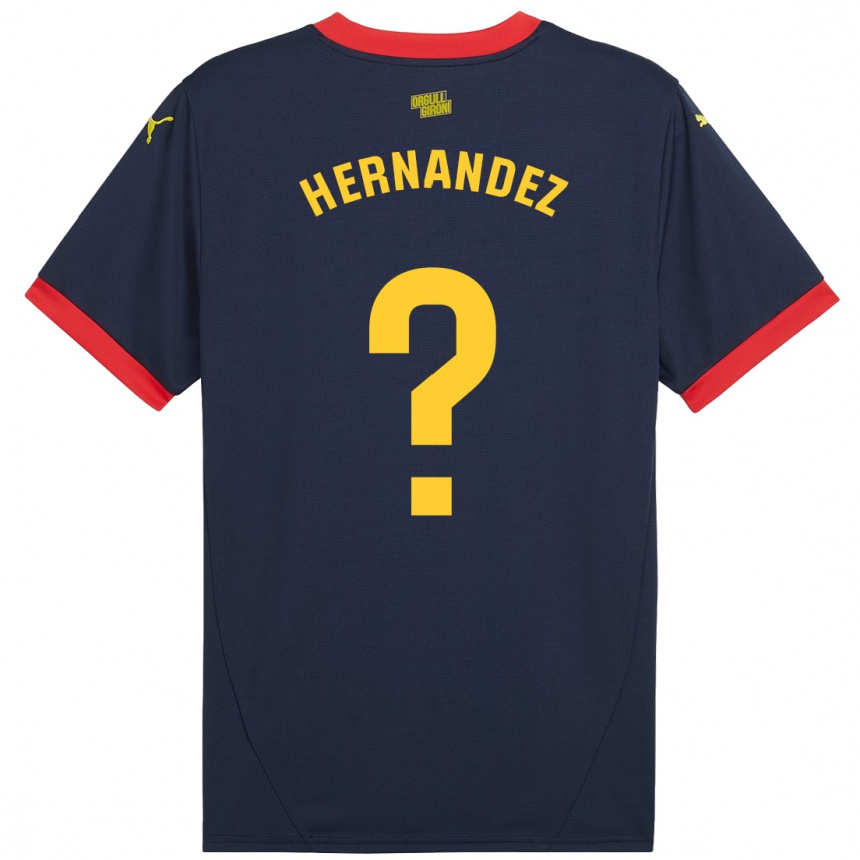 Enfant Football Maillot Guillem Hernández #0 Bleu Marine Rouge Tenues Extérieur 2024/25 Canada