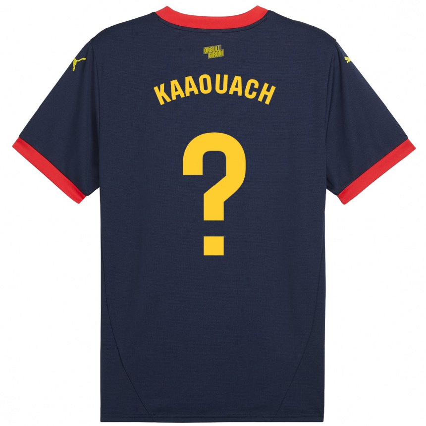 Kids Football Nabil Kaaouach #0 Navy Red Away Jersey 2024/25 T-Shirt Canada