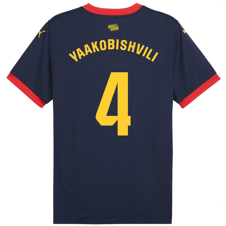 Enfant Football Maillot Antal Yaakobishvili #4 Bleu Marine Rouge Tenues Extérieur 2024/25 Canada