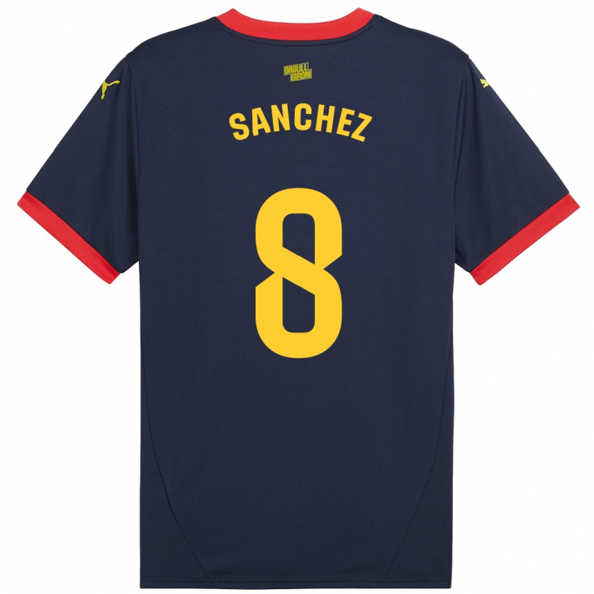 Kids Football Miguel Ángel Sánchez #8 Navy Red Away Jersey 2024/25 T-Shirt Canada