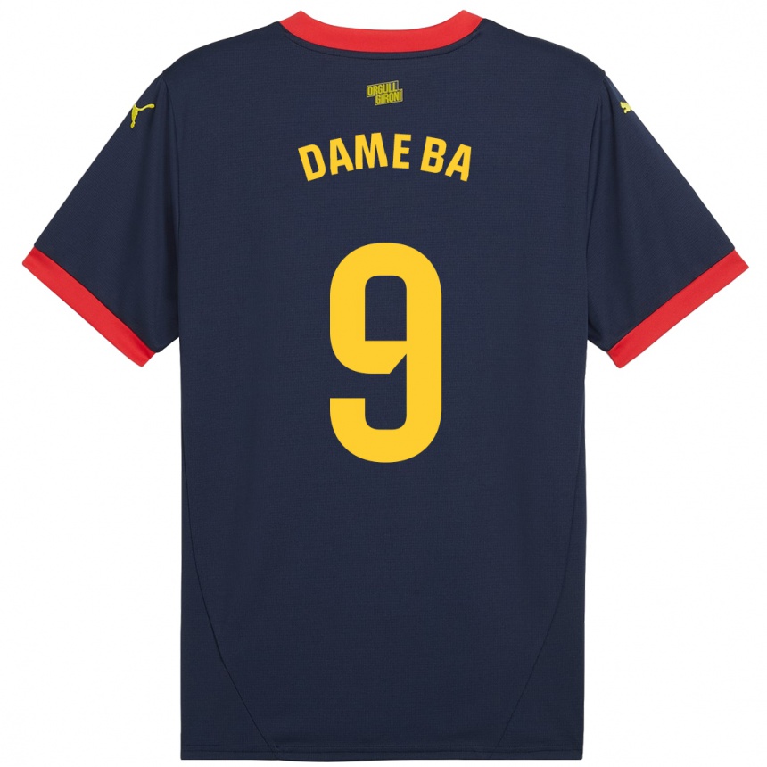 Kids Football Papa Dame Ba #9 Navy Red Away Jersey 2024/25 T-Shirt Canada