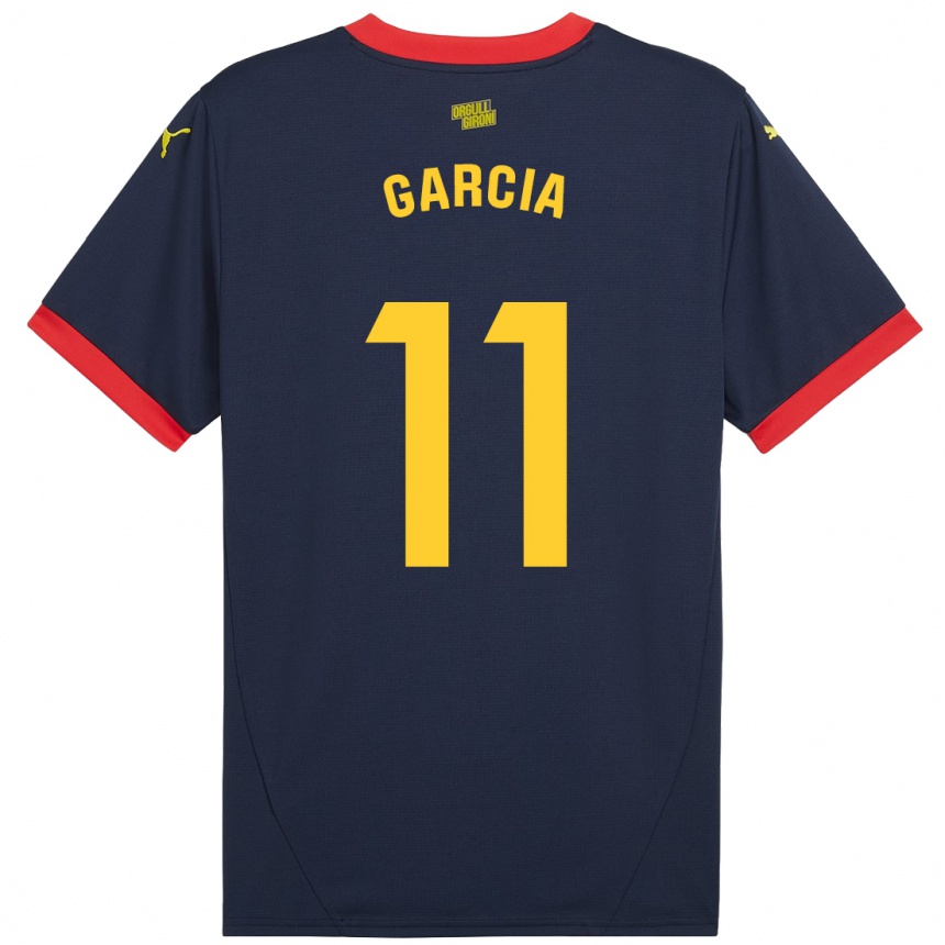 Kids Football Jastin García #11 Navy Red Away Jersey 2024/25 T-Shirt Canada