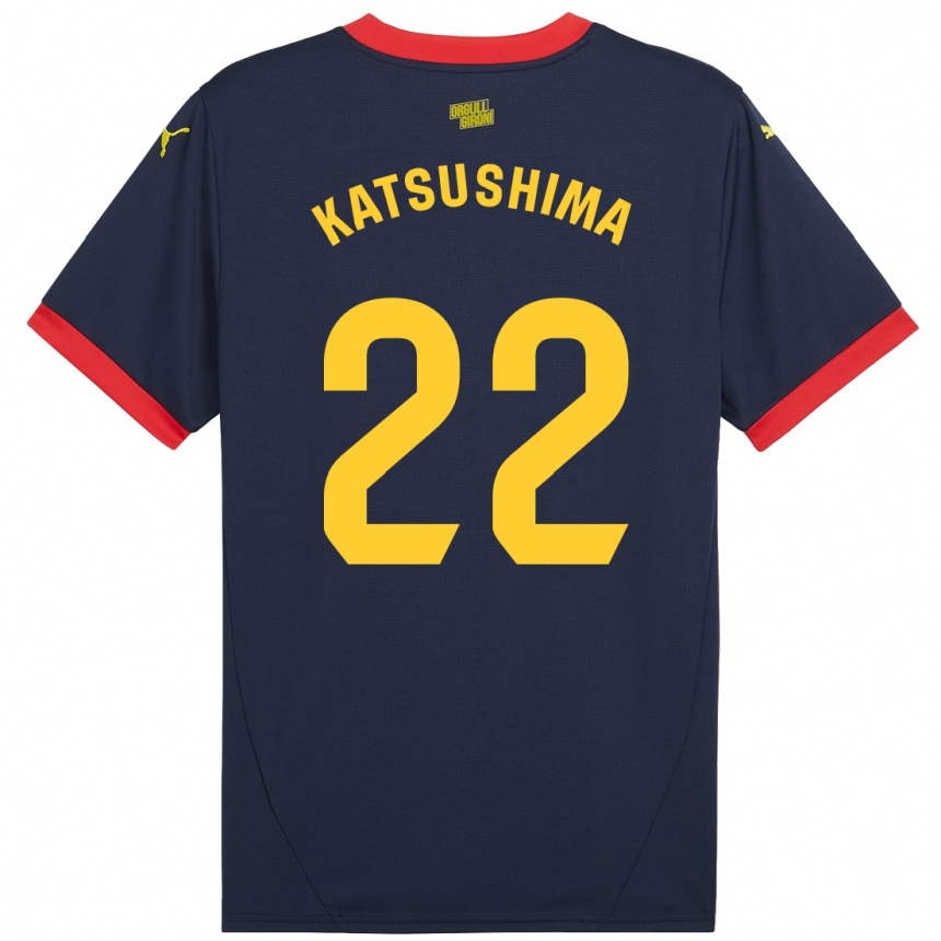 Enfant Football Maillot Shinnosuke Katsushima #22 Bleu Marine Rouge Tenues Extérieur 2024/25 Canada