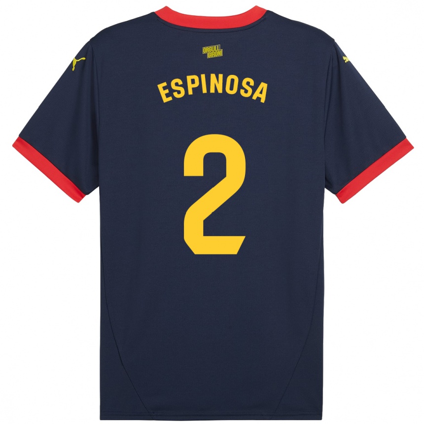 Enfant Football Maillot Bernardo Espinosa #2 Bleu Marine Rouge Tenues Extérieur 2024/25 Canada