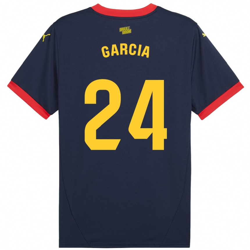 Kids Football Borja García #24 Navy Red Away Jersey 2024/25 T-Shirt Canada