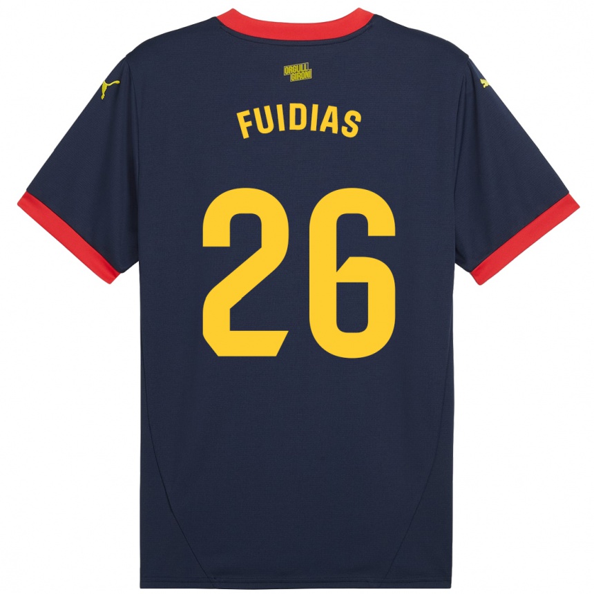 Kids Football Toni Fuidias #26 Navy Red Away Jersey 2024/25 T-Shirt Canada