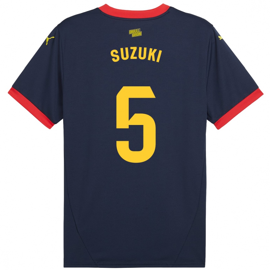 Kids Football Wadi Ibrahim Suzuki #5 Navy Red Away Jersey 2024/25 T-Shirt Canada