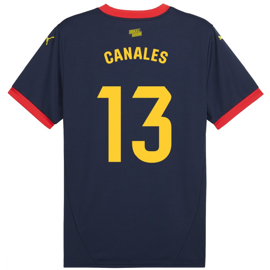 Kids Football Juanvi Canales #13 Navy Red Away Jersey 2024/25 T-Shirt Canada