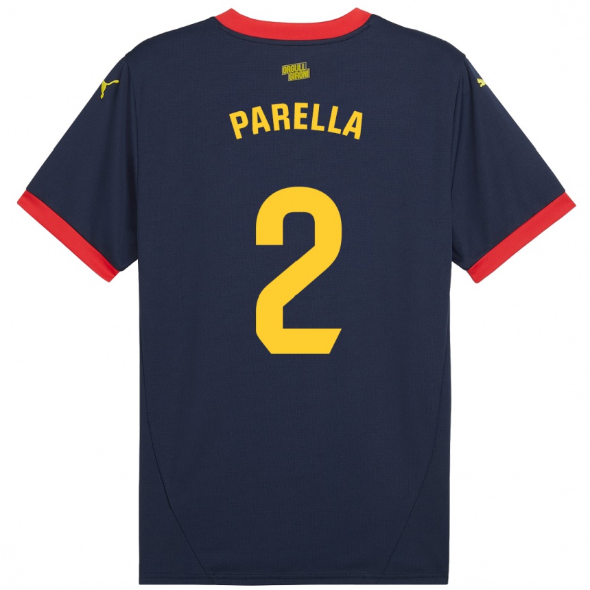 Kids Football Virginia Parella #2 Navy Red Away Jersey 2024/25 T-Shirt Canada