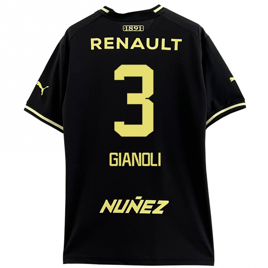 Enfant Football Maillot Martín Gianoli #3 Noir Jaune Tenues Extérieur 2024/25 Canada