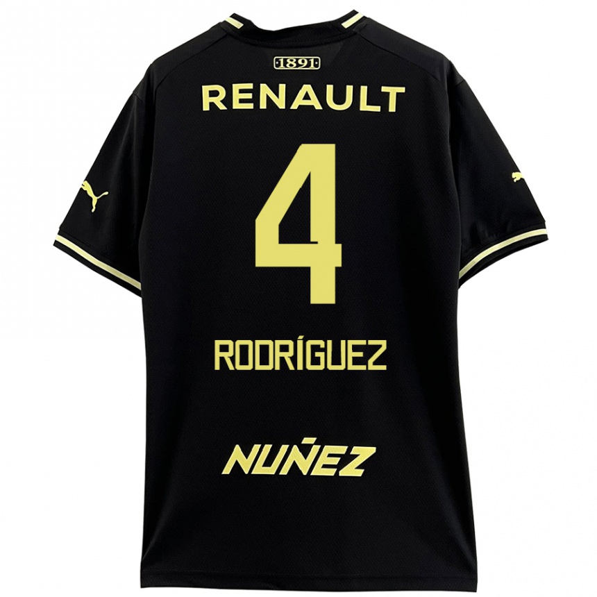 Kids Football Guzmán Rodríguez #4 Black Yellow Away Jersey 2024/25 T-Shirt Canada