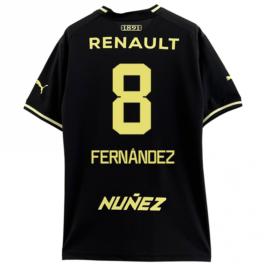 Kids Football Leonardo Fernández #8 Black Yellow Away Jersey 2024/25 T-Shirt Canada