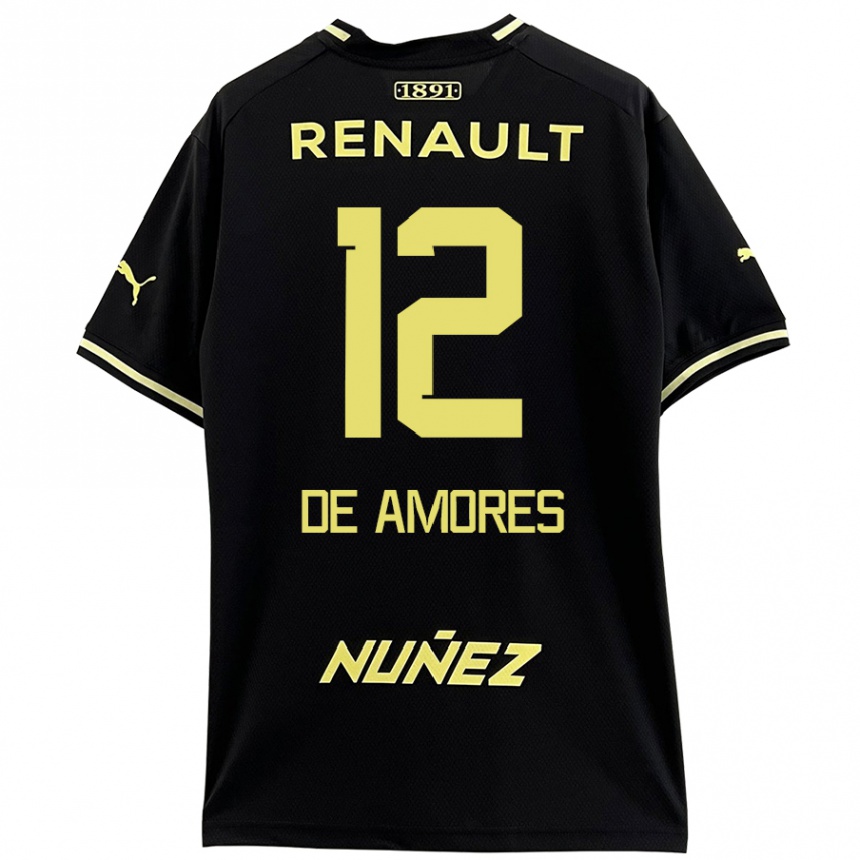 Enfant Football Maillot Guillermo De Amores #12 Noir Jaune Tenues Extérieur 2024/25 Canada