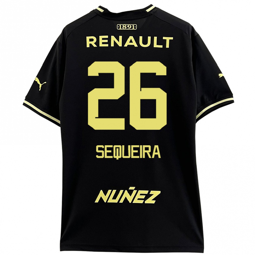 Enfant Football Maillot Leonardo Sequeira #26 Noir Jaune Tenues Extérieur 2024/25 Canada