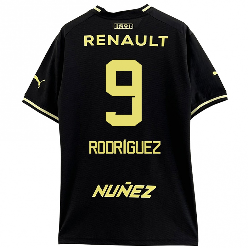 Kids Football Agustín Rodríguez #9 Black Yellow Away Jersey 2024/25 T-Shirt Canada