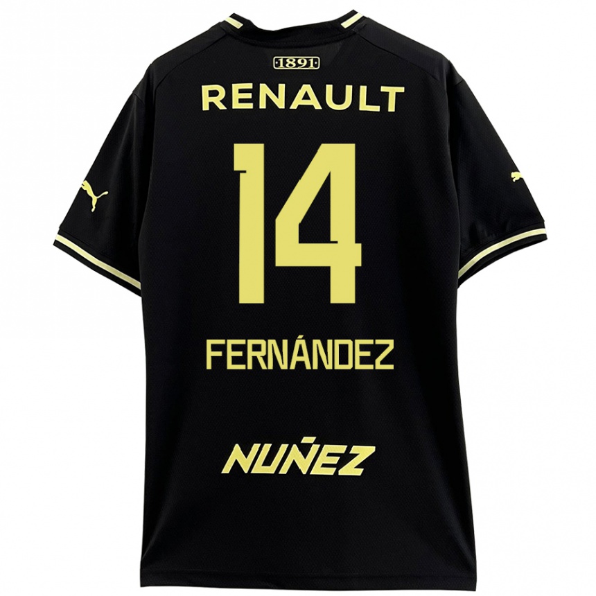 Kids Football Faustino Fernández #14 Black Yellow Away Jersey 2024/25 T-Shirt Canada