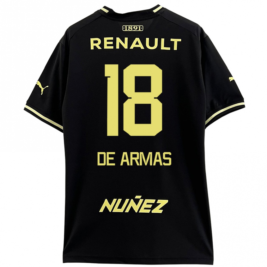 Kids Football Nahuel De Armas #18 Black Yellow Away Jersey 2024/25 T-Shirt Canada