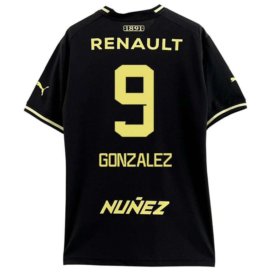 Enfant Football Maillot Franco González #9 Noir Jaune Tenues Extérieur 2024/25 Canada