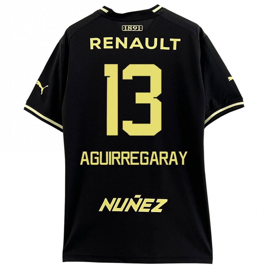 Kids Football Matías Aguirregaray #13 Black Yellow Away Jersey 2024/25 T-Shirt Canada