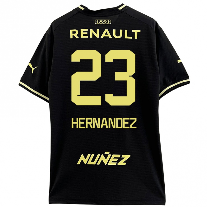 Kids Football Abel Hernández #23 Black Yellow Away Jersey 2024/25 T-Shirt Canada