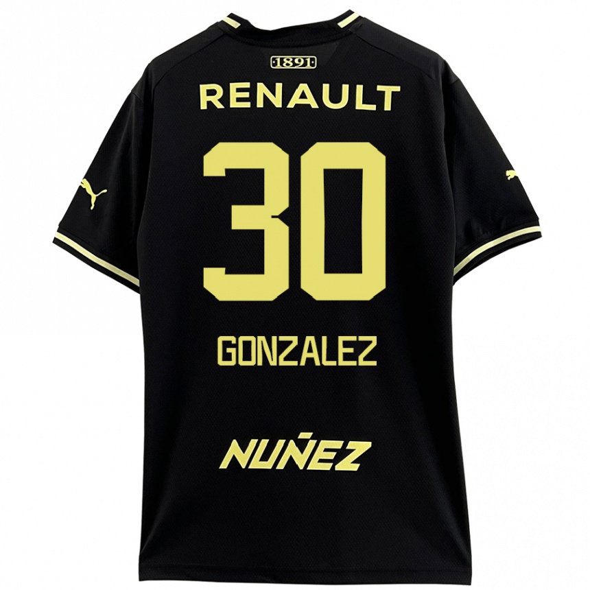 Enfant Football Maillot Ángel González #30 Noir Jaune Tenues Extérieur 2024/25 Canada