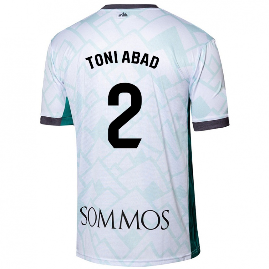 Kids Football Toni Abad #2 White Green Away Jersey 2024/25 T-Shirt Canada